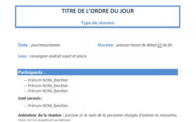 Modèle convocation ordre du jour cse